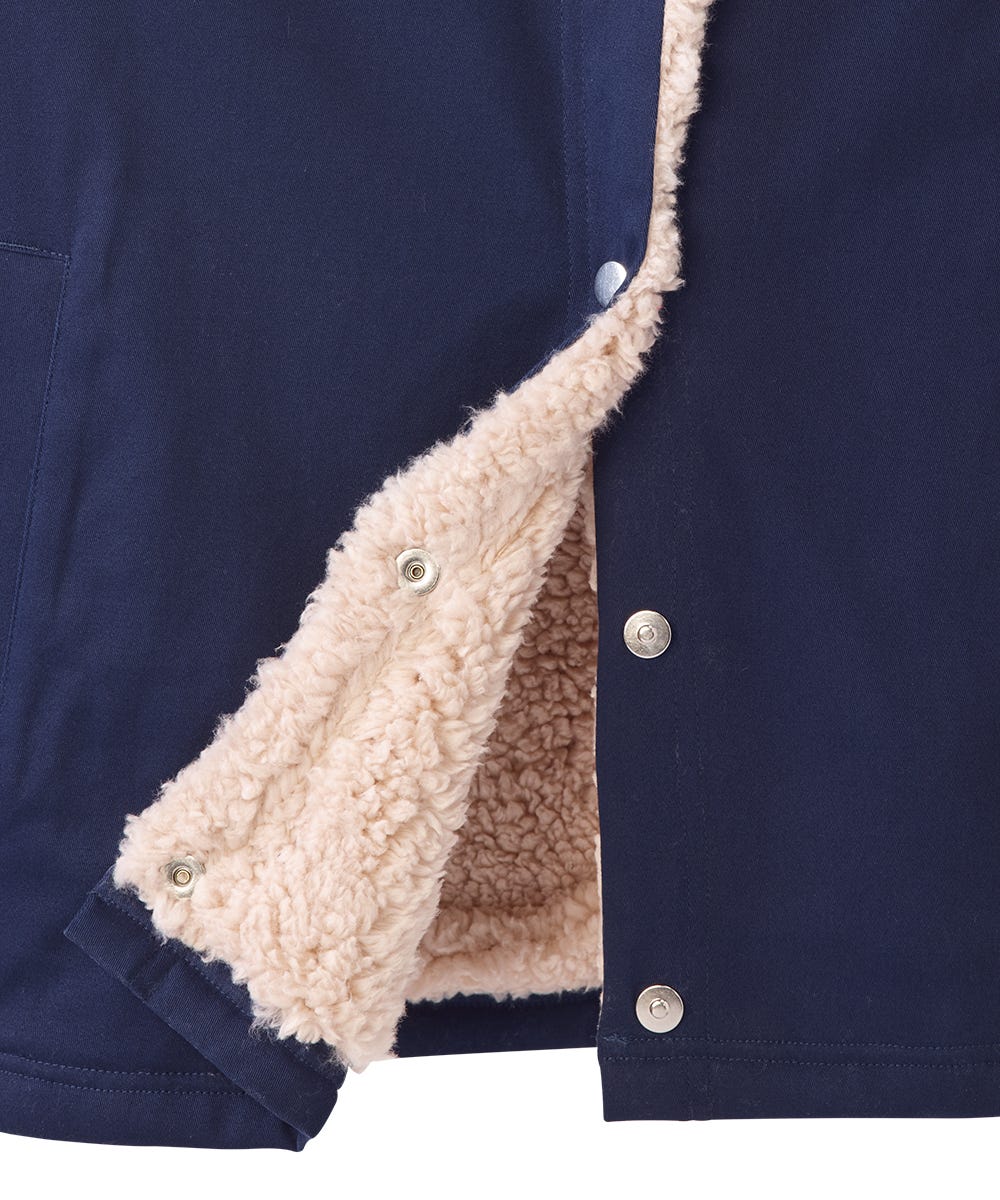 Men's Magnetic Closure Sherpa Shacket with Detachable Hood