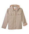 Men's Magnetic Closure Sherpa Shacket with Detachable Hood
