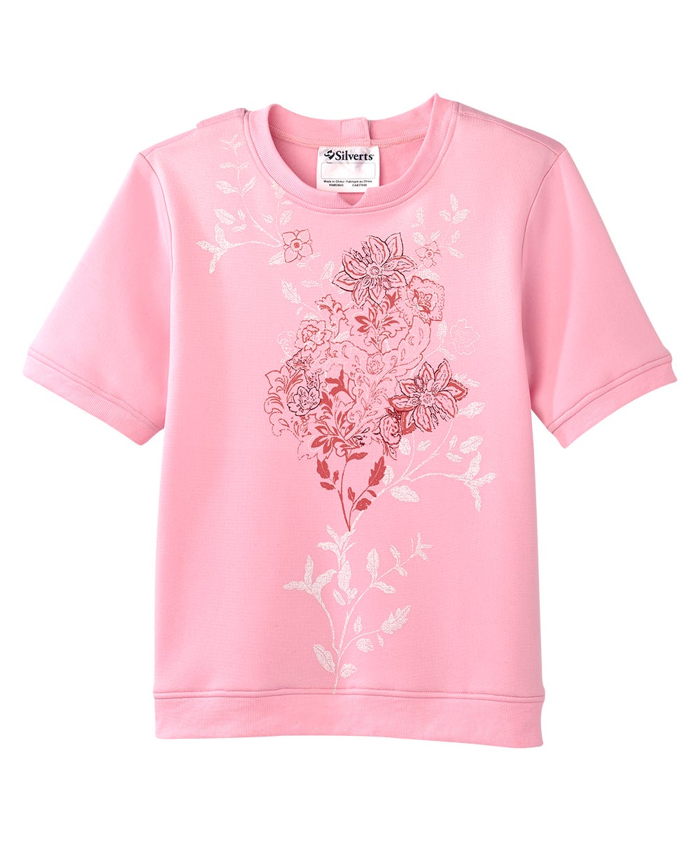 Women's Open Back Floral Fleece Top