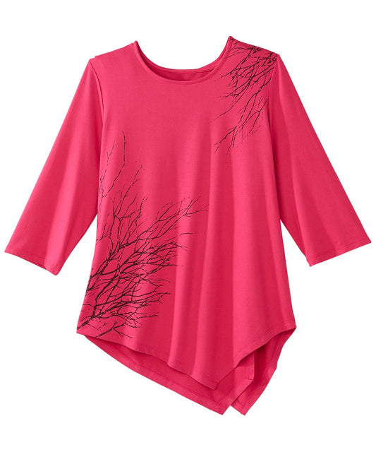 Women's Open Back Asymmetrical Hem Top