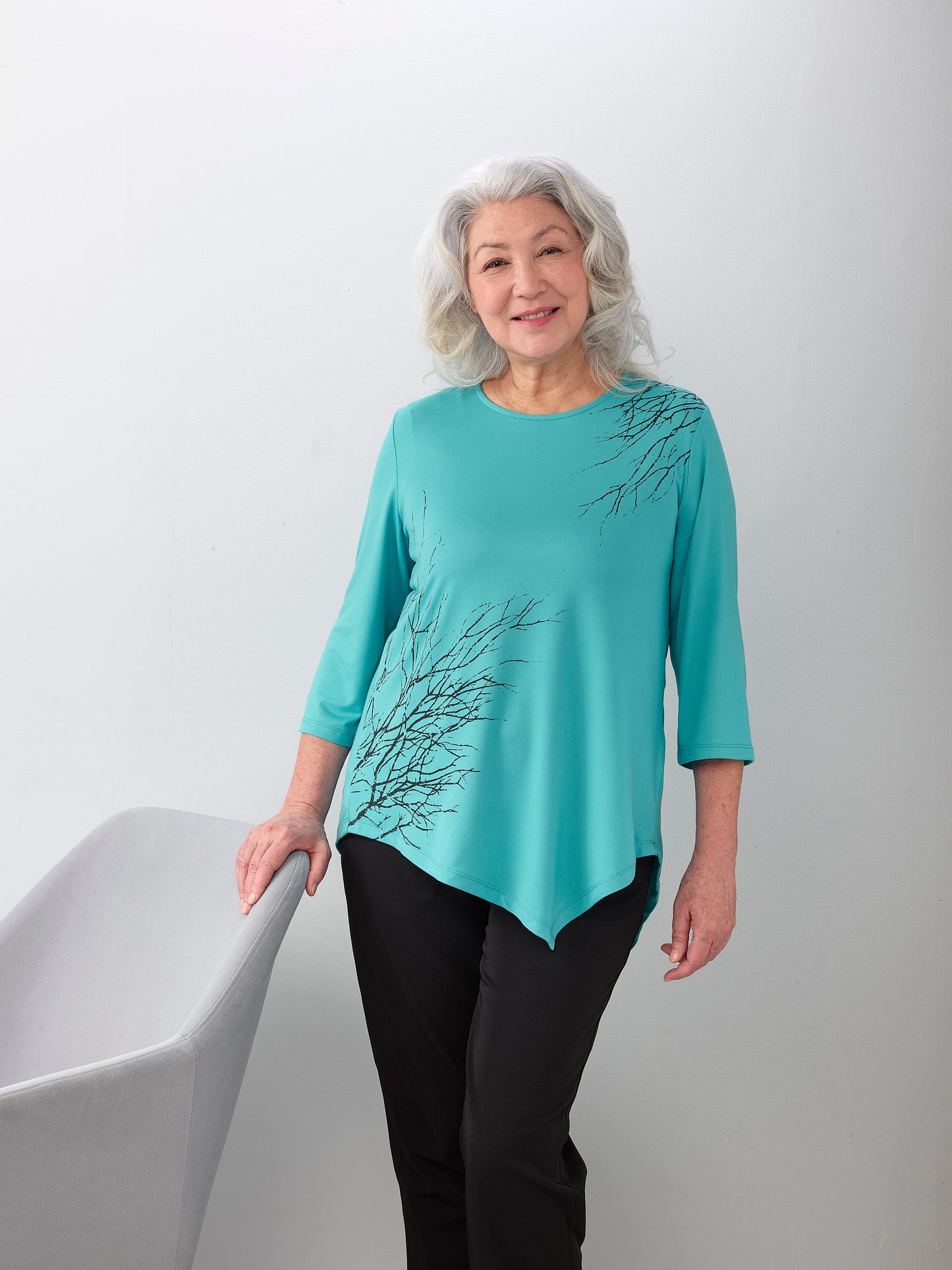 Women's Open Back Asymmetrical Hem Top