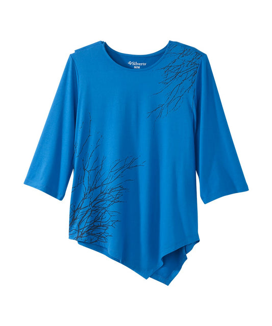 Women's Open Back Asymmetrical Hem Top
