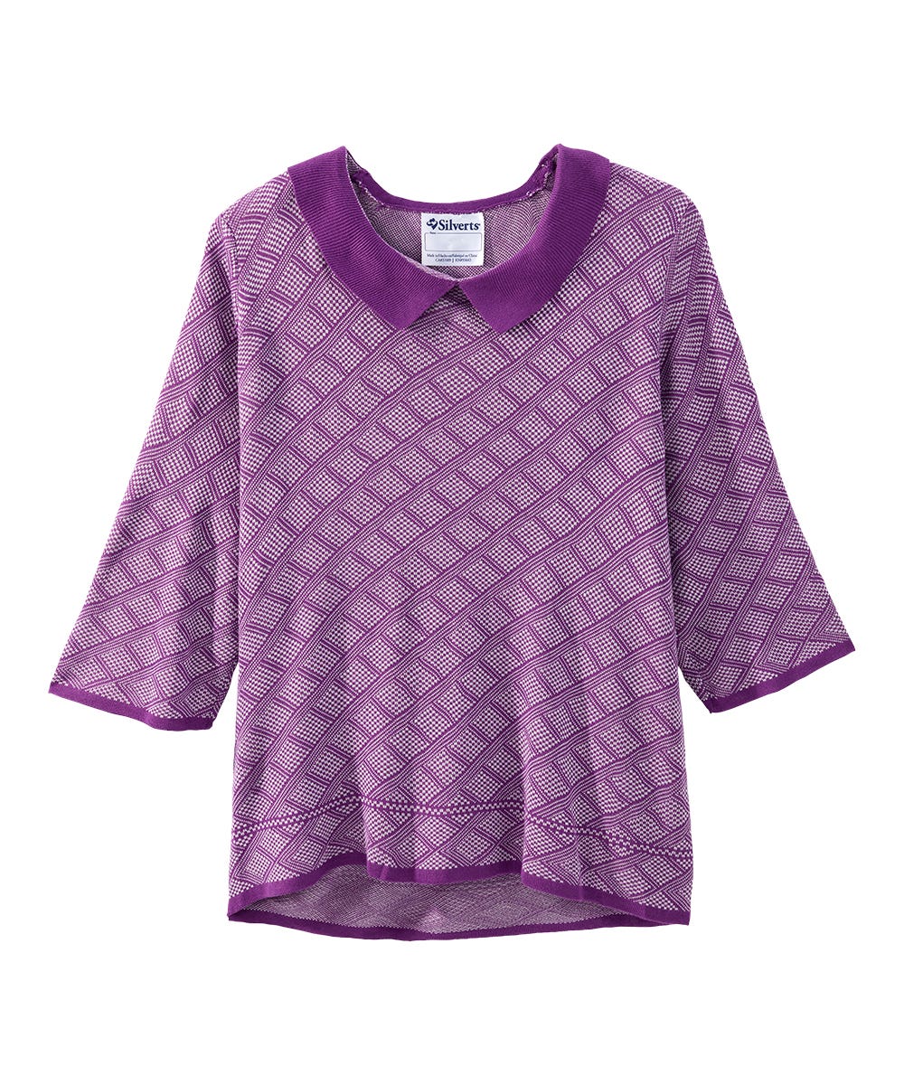 Women's Open Back Collared Knit Sweater