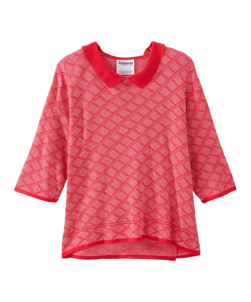 Women's Open Back Collared Knit Sweater