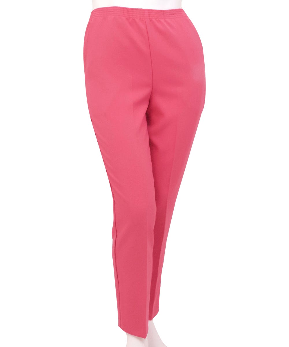 Women's Pull On Pants - Elastic Waist Polyester Pants for Women - Clearance