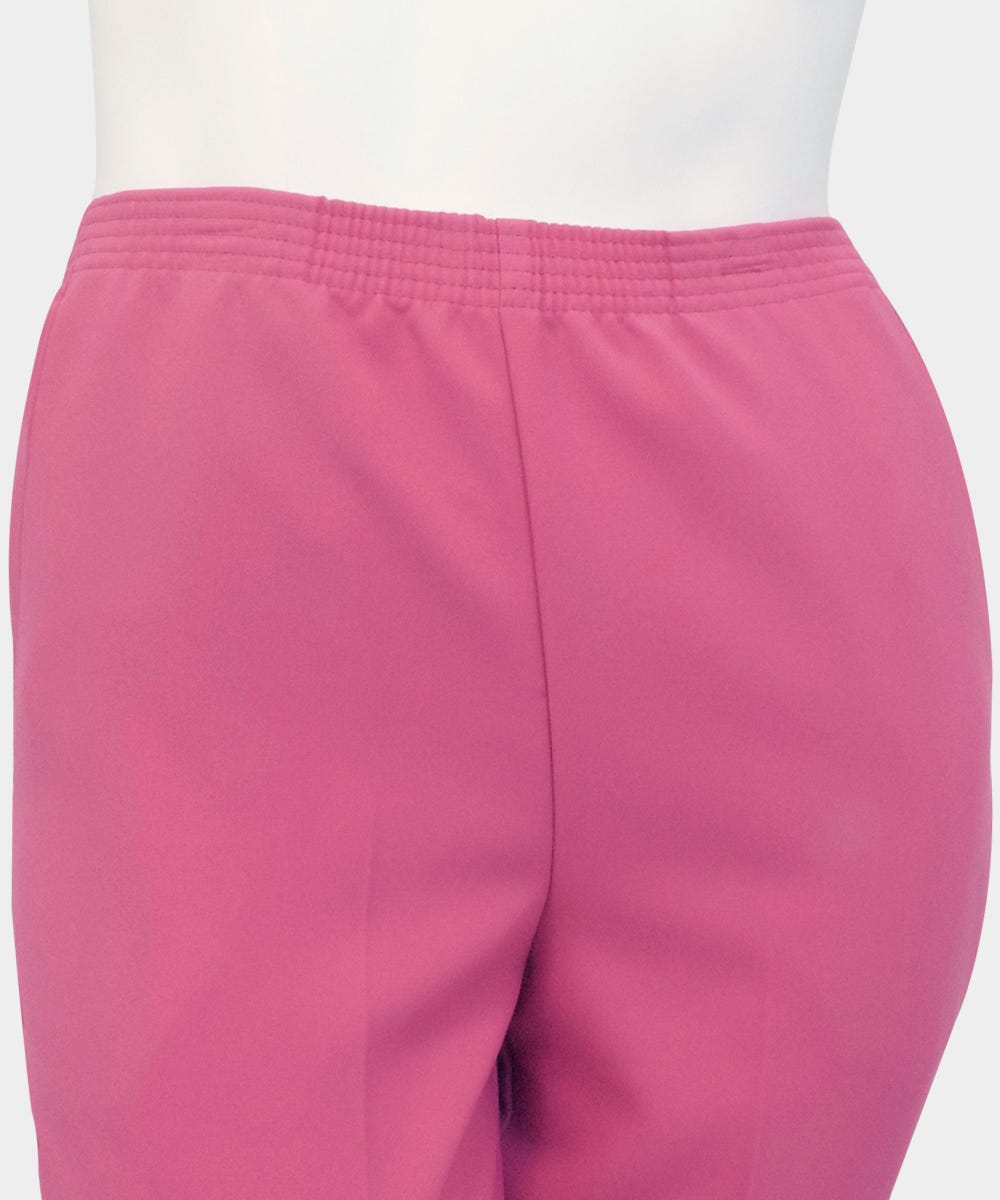 Women's Pull On Pants - Elastic Waist Polyester Pants for Women - Clearance