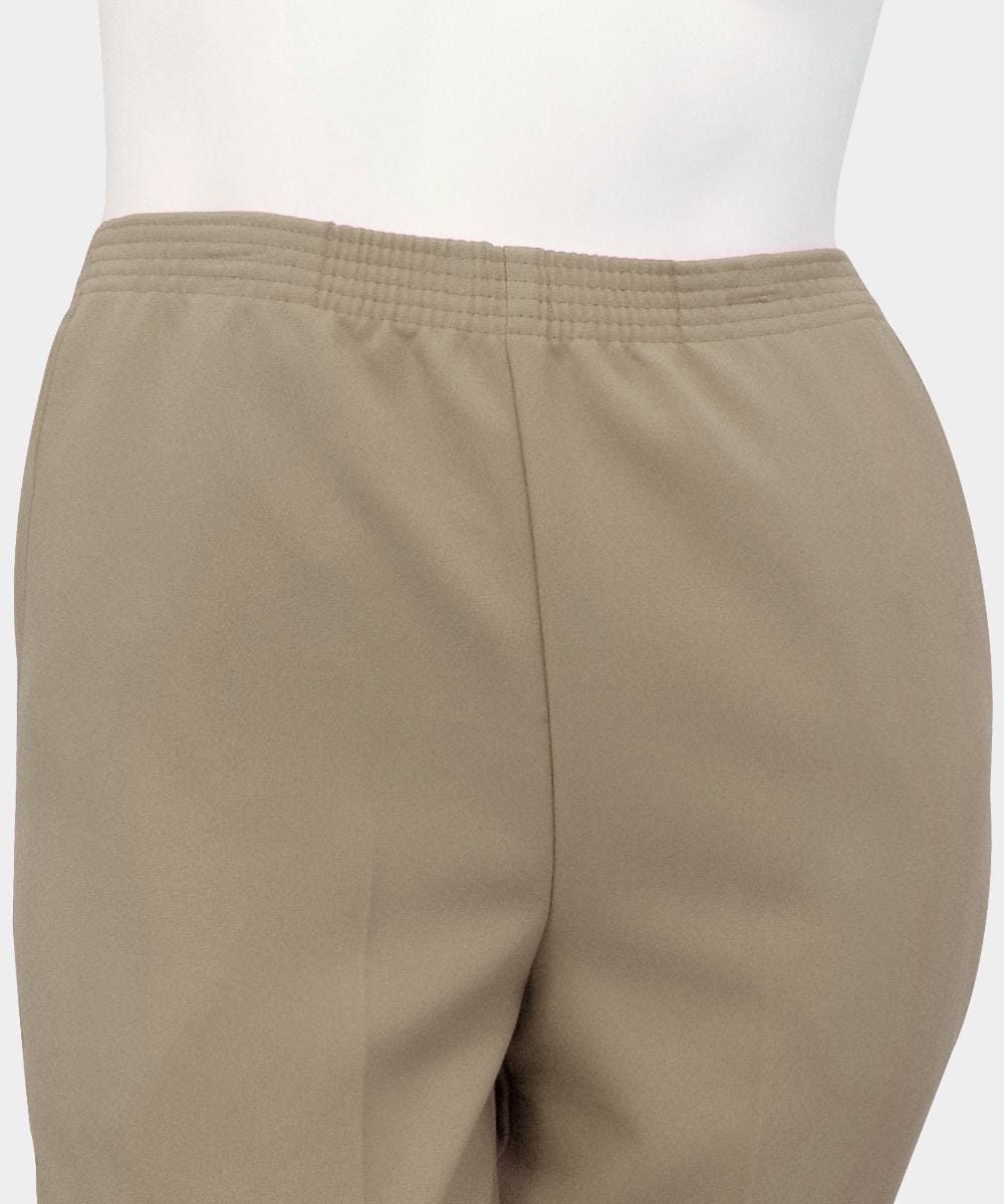 Women's Pull On Pants - Elastic Waist Polyester Pants for Women - Clearance