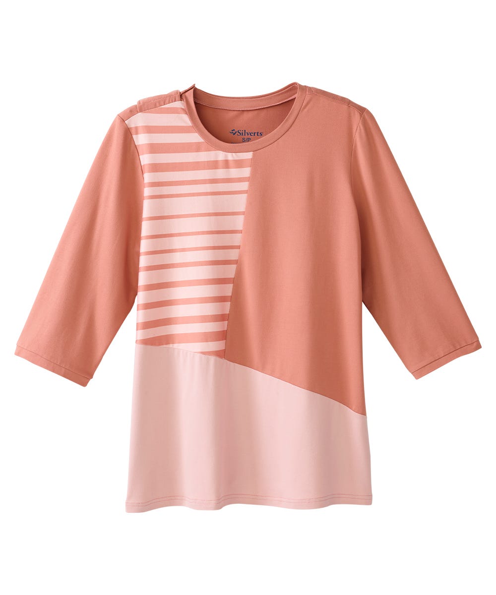 Women's Open Back Color Block Top