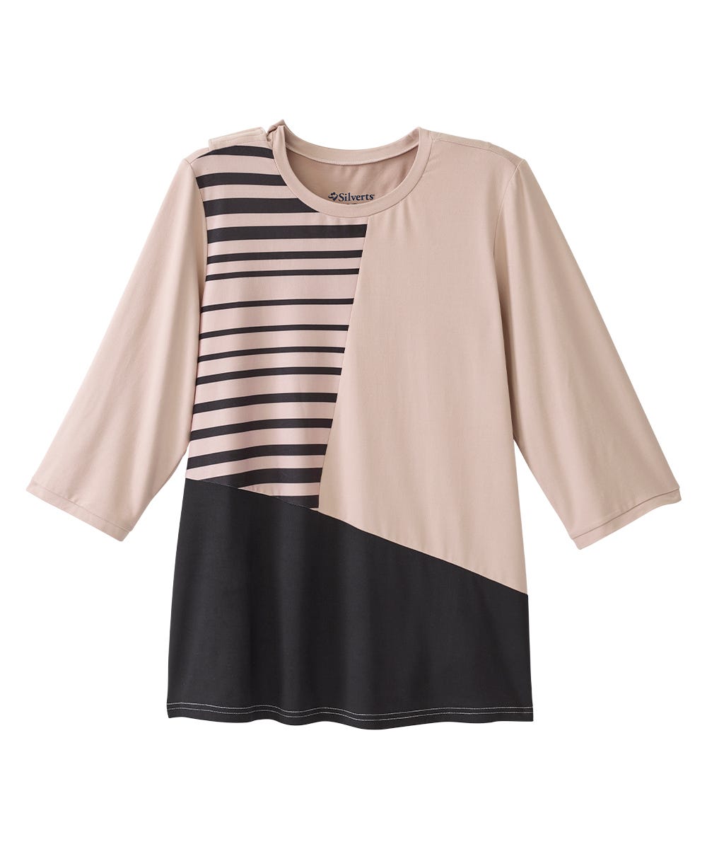 Women's Open Back Color Block Top