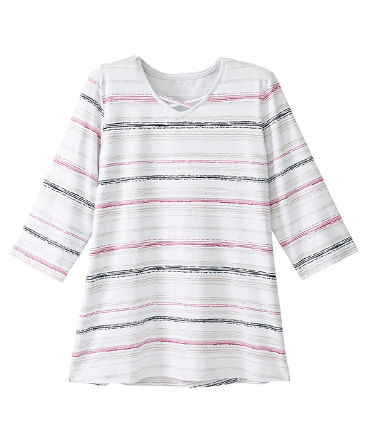 Women's Open Back Criss Cross Neckline Top