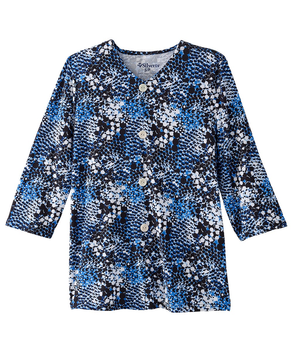 Women's Open Back Faux Button Top