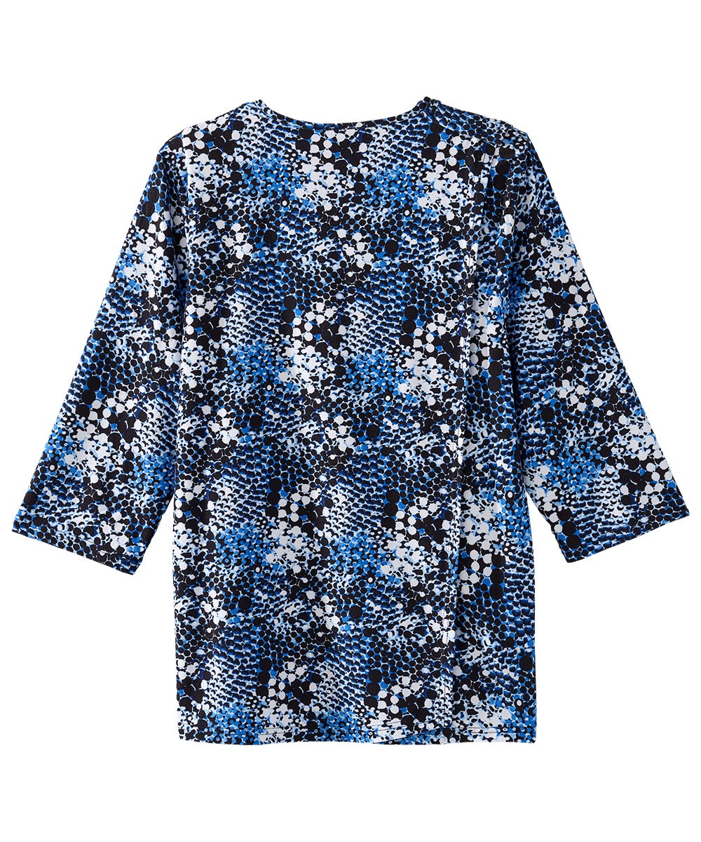 Women's Open Back Faux Button Top