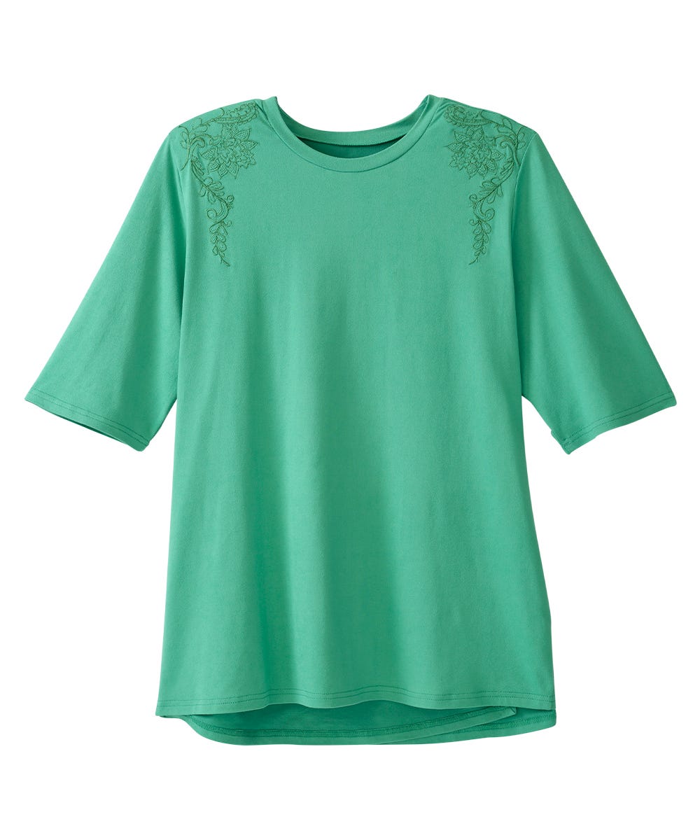 Women's Open Back Embroidered T-Shirt