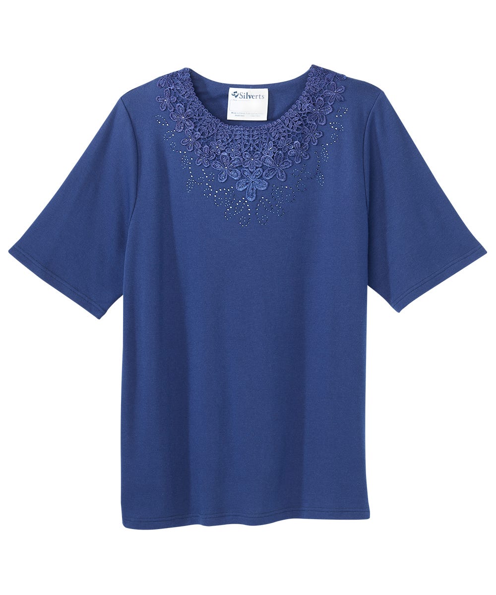 Women's Open Back Embellished Top