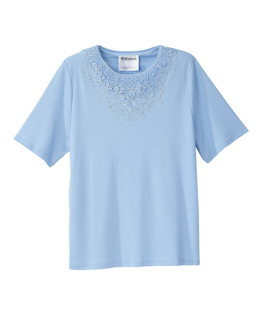 Women's Open Back Embellished Top