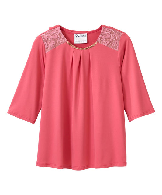 Women's Open Back Top with Lace Detail