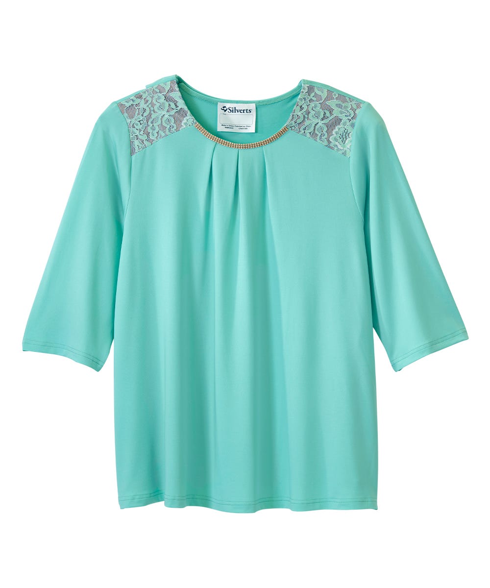 Women's Open Back Top with Lace Detail