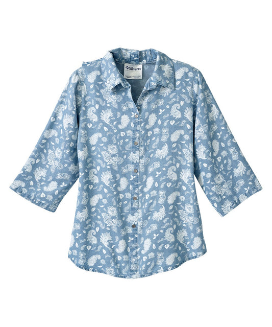 Women's Open Back 3/4 Sleeve Blouse