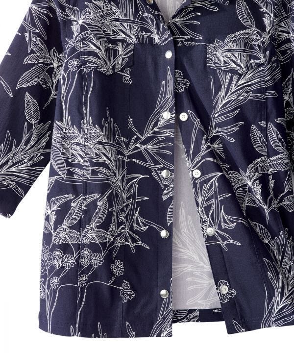 Women's Self Dressing Magnetic Closure Chambray Style Jacket
