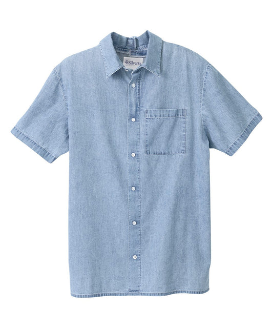 Men's Adaptive Open Back Short Sleeve Dress Shirt