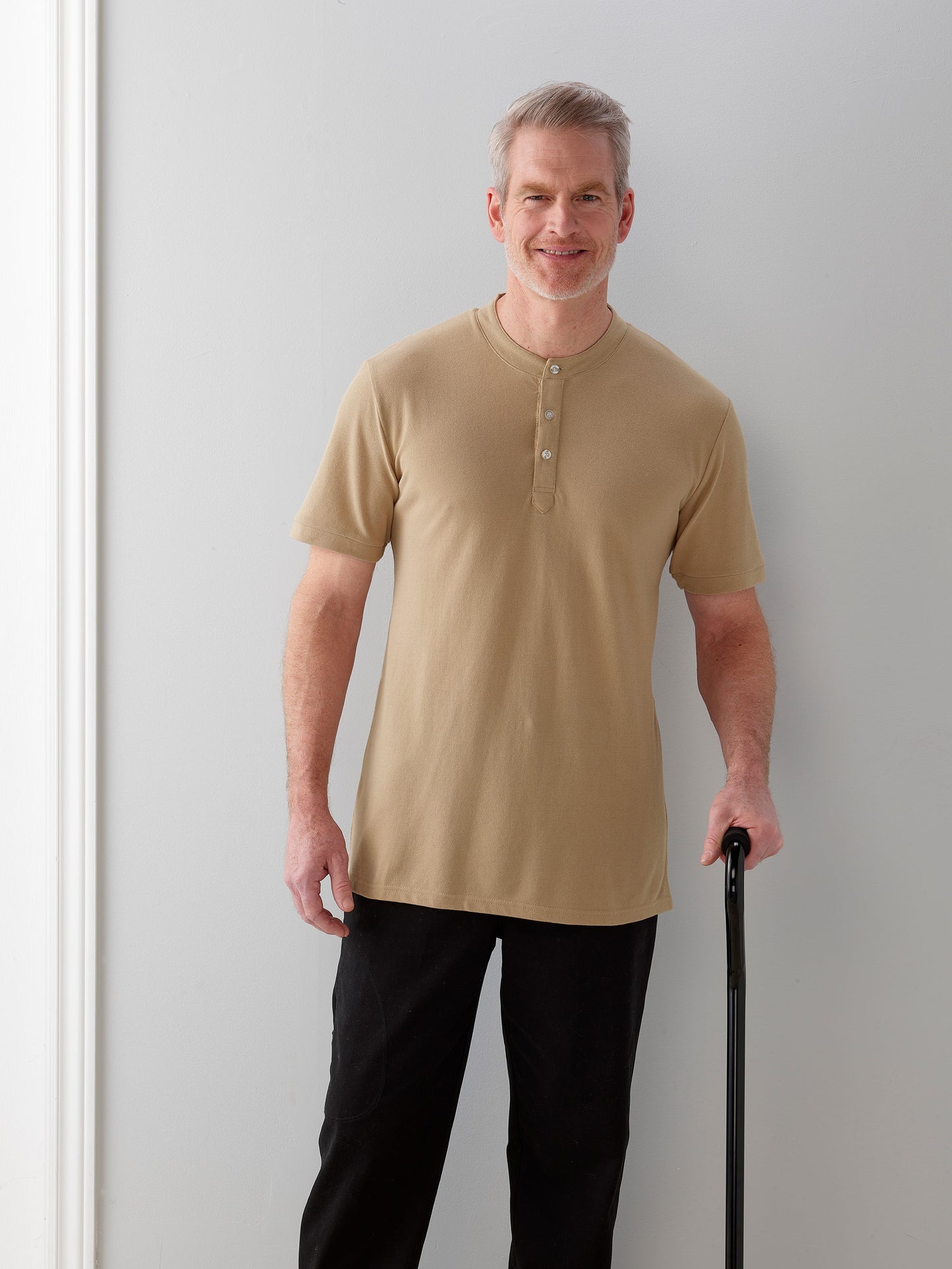 Men's Open Back Henley T-Shirt - Clearance