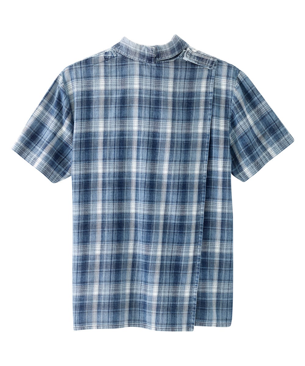 Men's Open Back Printed Short Sleeve Dress Shirt