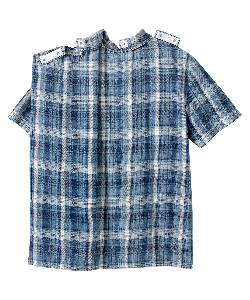 Men's Open Back Printed Short Sleeve Dress Shirt