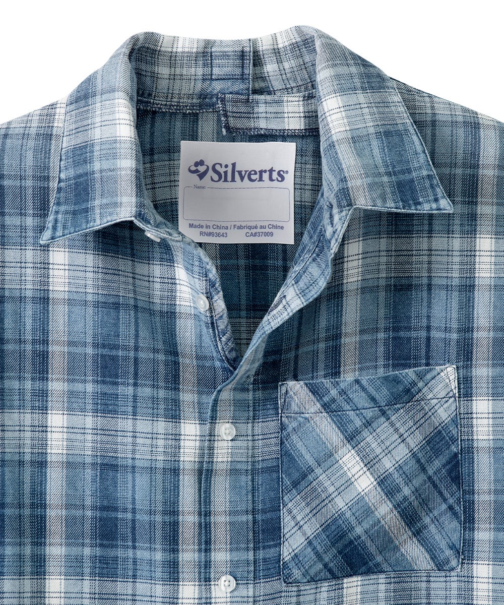 Men's Open Back Printed Short Sleeve Dress Shirt