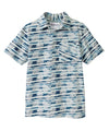 Men's Open Back Printed Short Sleeve Dress Shirt