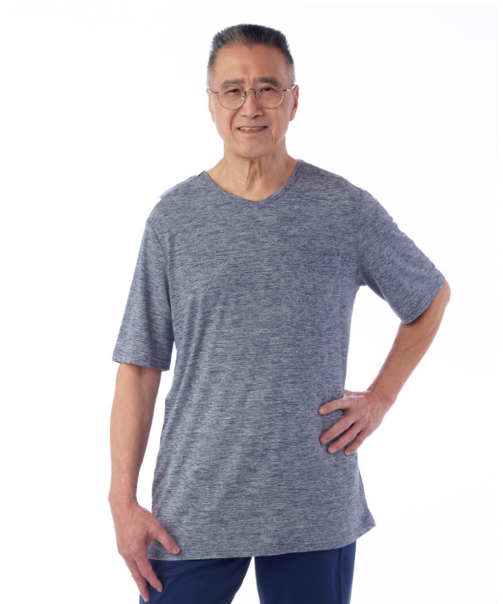 Men's Open Back V-Neck Pocket T-Shirt