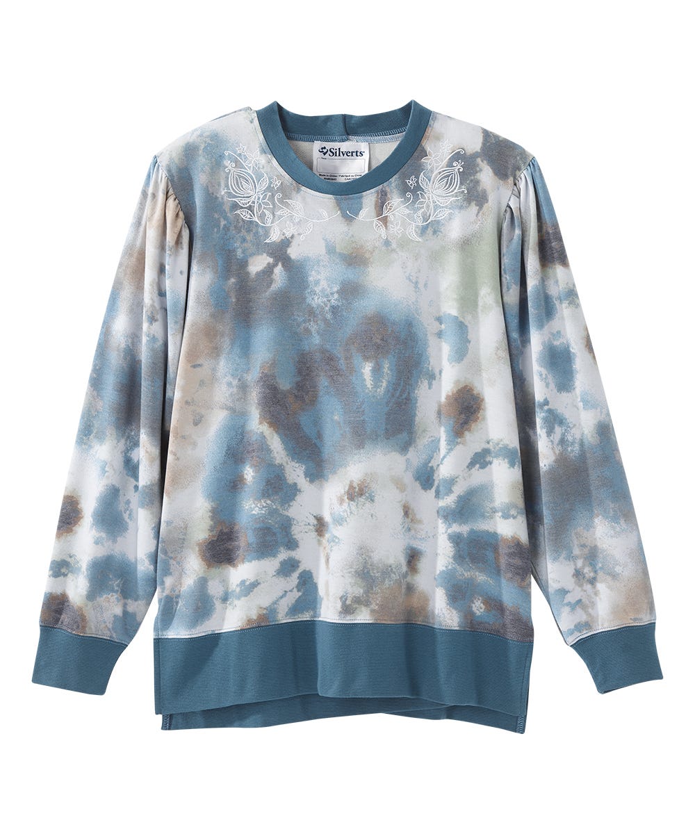 Women's Open Back Long Sleeve Embroidered Sweatshirt