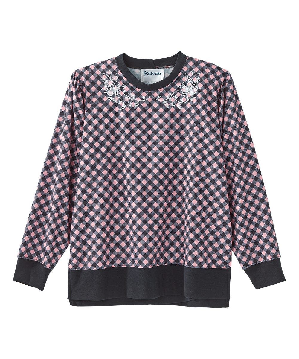 Women's Open Back Long Sleeve Embroidered Sweatshirt