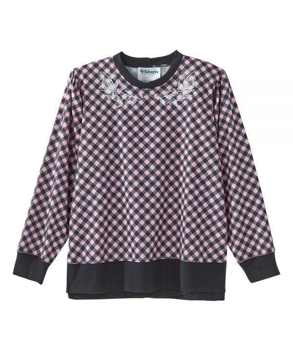 Women's Open Back Long Sleeve Embroidered Sweatshirt