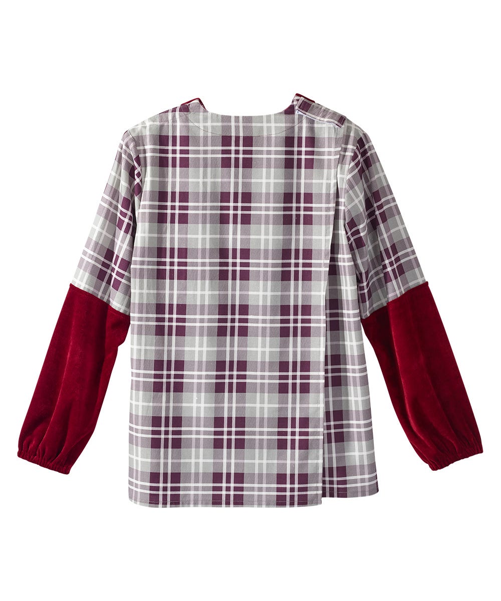 Women's Open Back Embroidered Long Sleeve Blouse