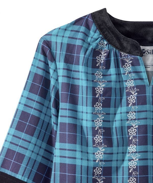 Women's Open Back Embroidered Long Sleeve Blouse
