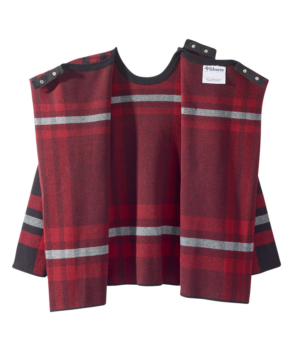 Women's Open Back Plaid Crew Neck Sweater