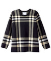 Women's Open Back Plaid Crew Neck Sweater
