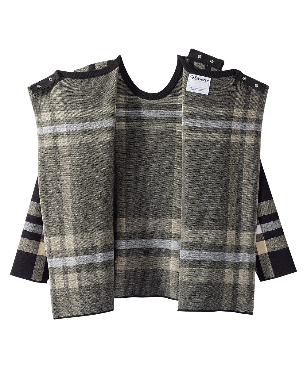 Women's Open Back Plaid Crew Neck Sweater