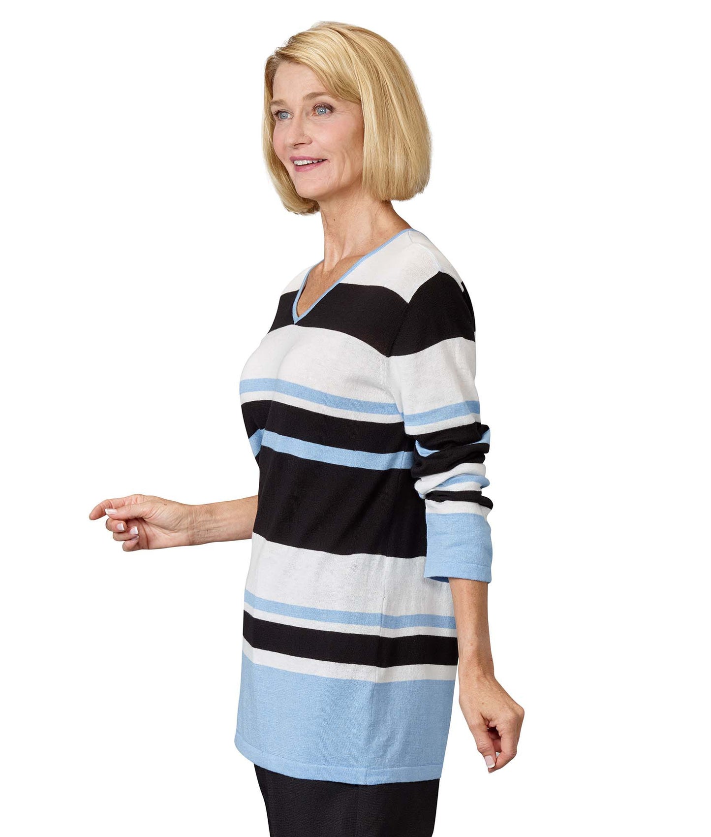 Women's Open Back Striped Sweater