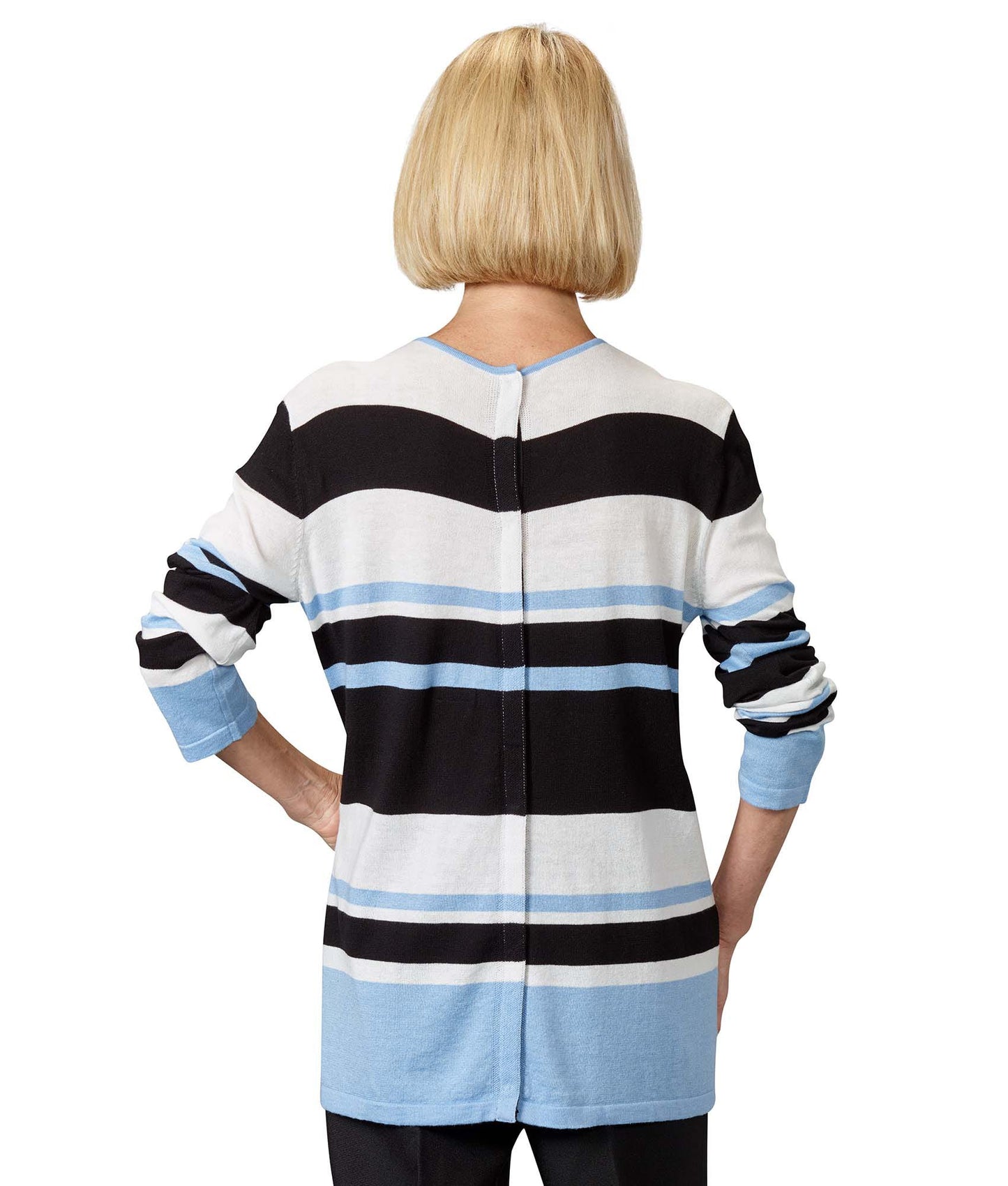 Women's Open Back Striped Sweater