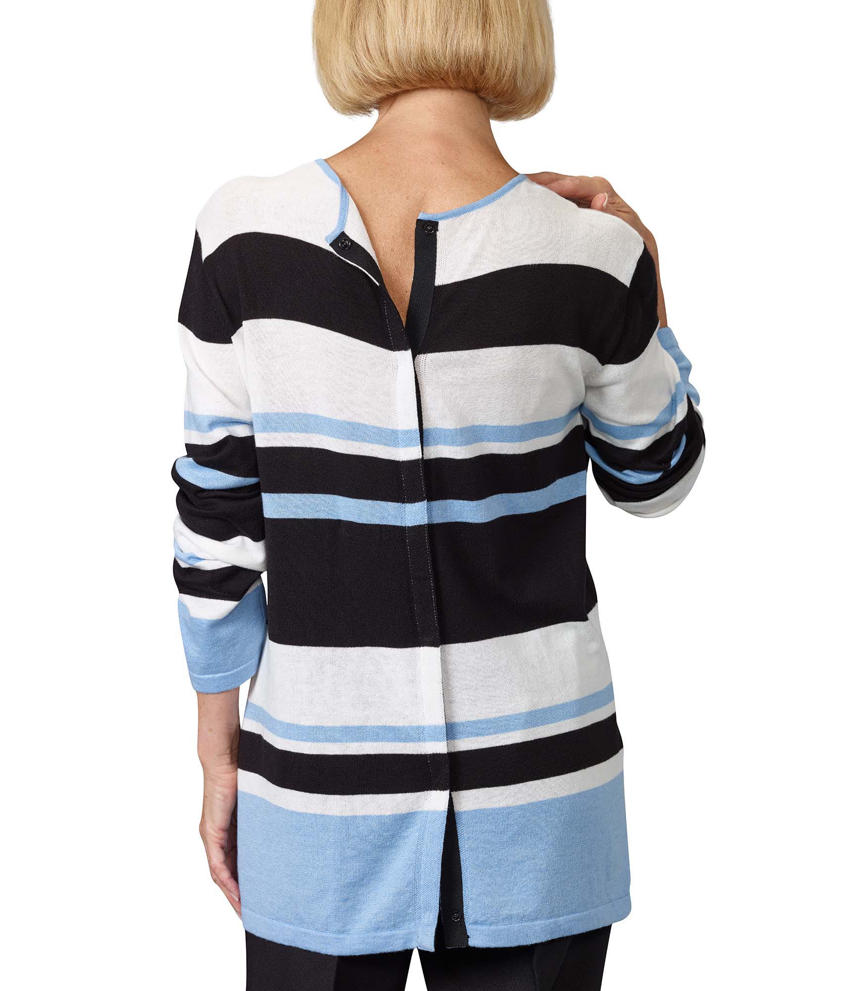 Women's Open Back Striped Sweater