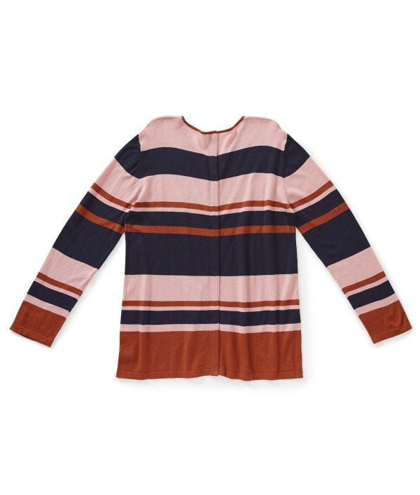 Women's Open Back Striped Sweater