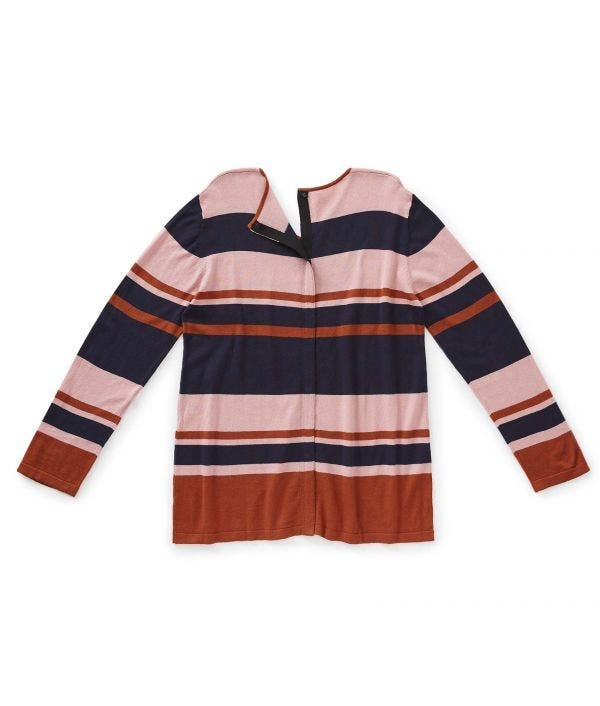 Women's Open Back Striped Sweater