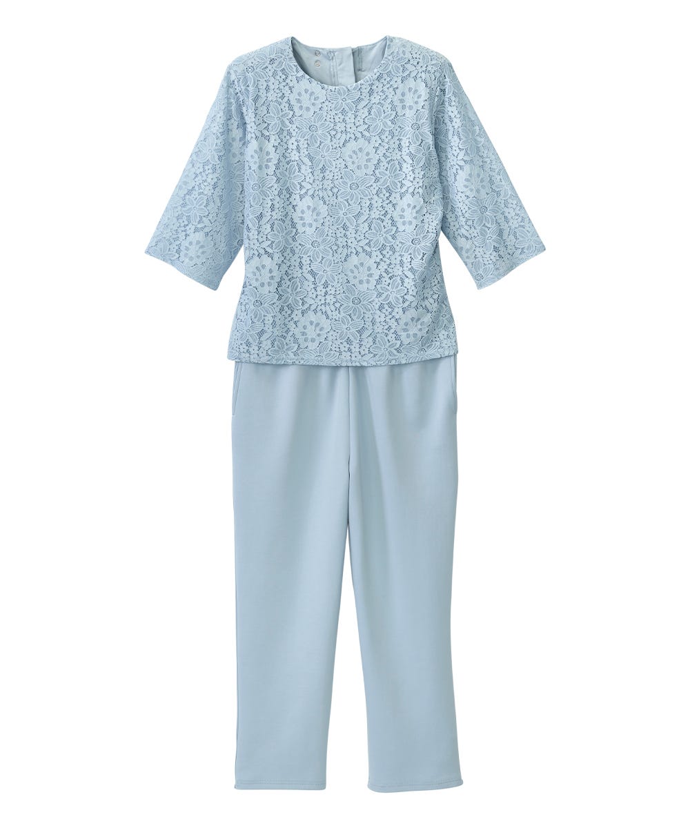 Women's Stay Dressed Jumpsuit with Lace Top - Clearance