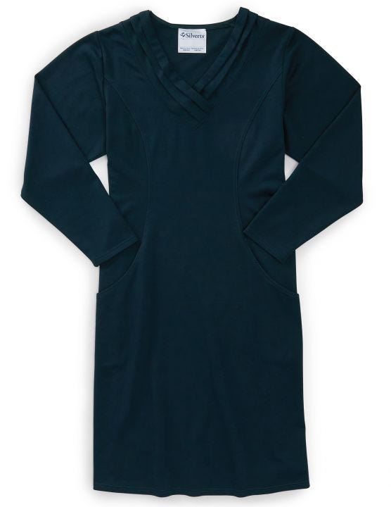 Women's Long-Sleeve Open Back Ponte Dress