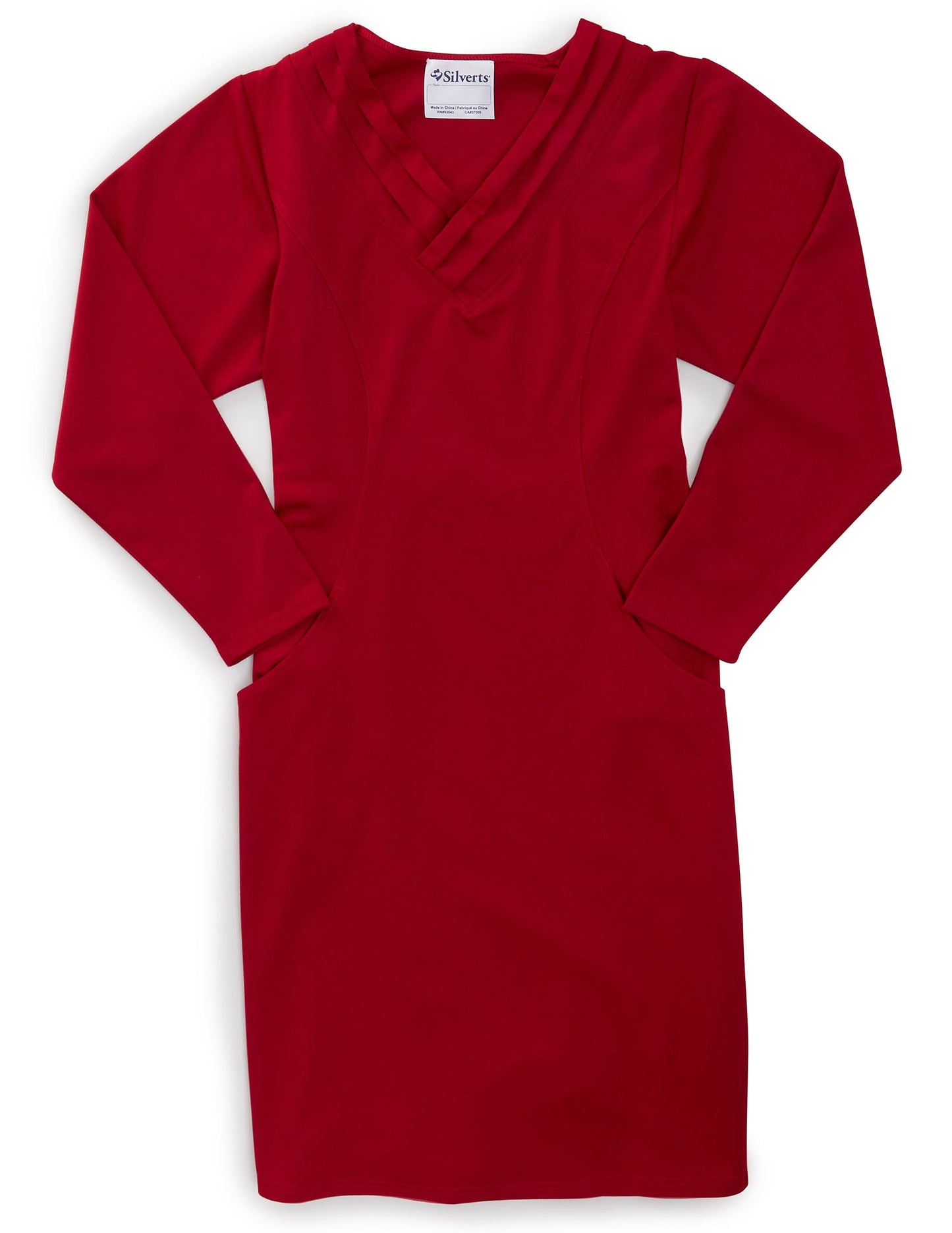 Women's Long-Sleeve Open Back Ponte Dress