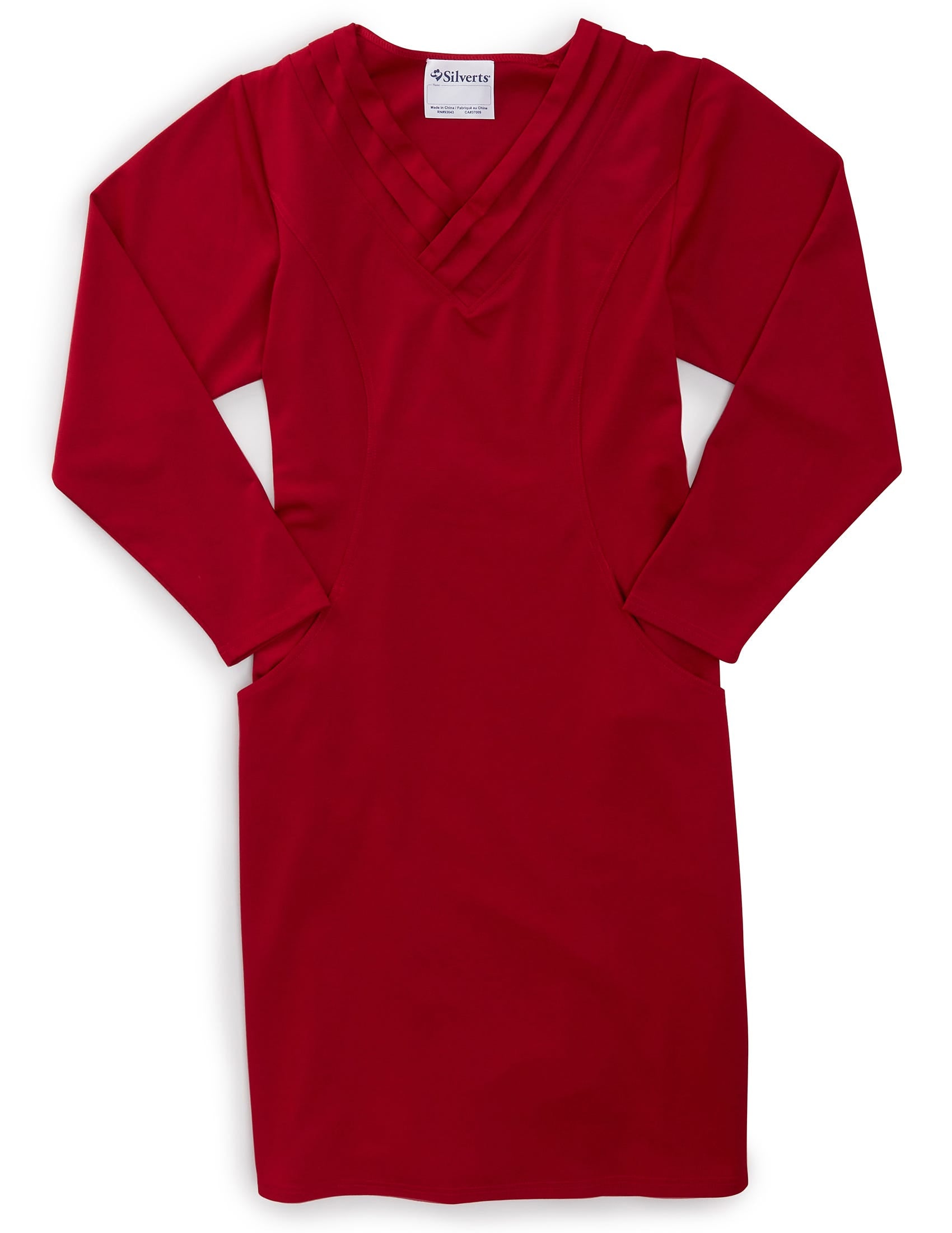 Women's Long-Sleeve Open Back Ponte Dress