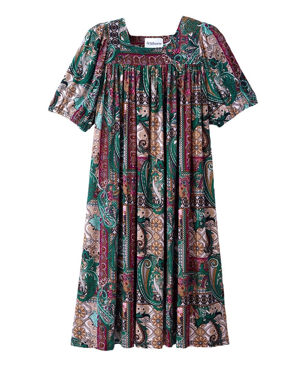 Women's Self Dressing Duster House Dress Navy Floral Women's Self Dressing Duster House Dress Navy Floral