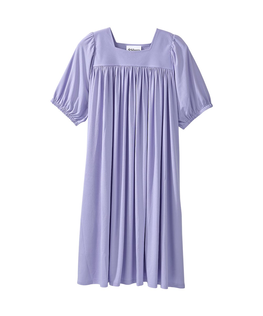 Women's Self Dressing Duster House Dress Sky Blue