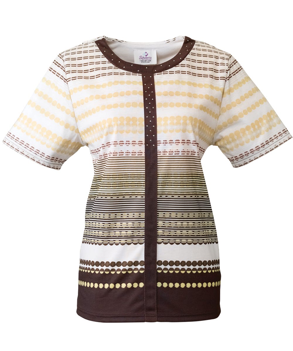 Women's Open Back Graphic Patterned Top